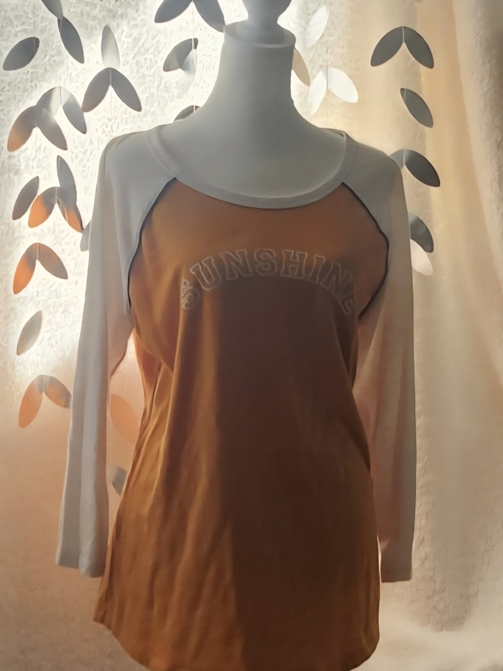 Sonoma White Sleeve Mustard Raglan 'Sunshine' Graphic Top